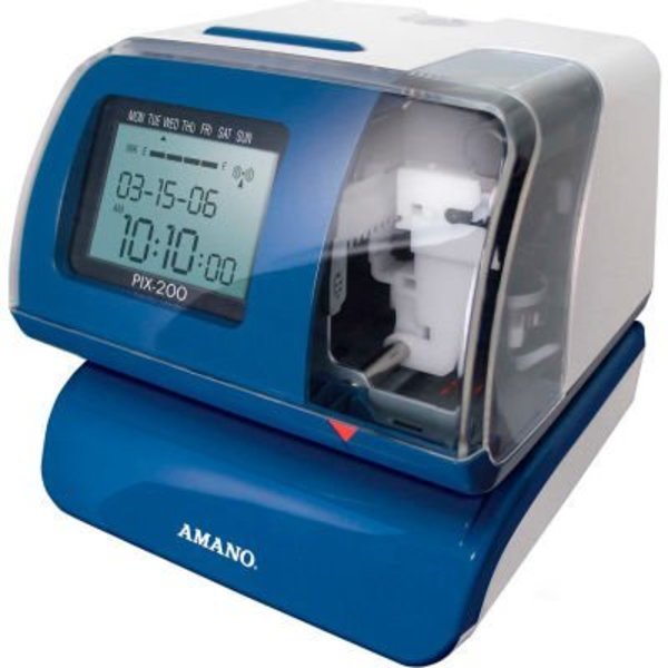 Amano Amano Electronic Time Clock, Blue/White,  PIX-200/040
